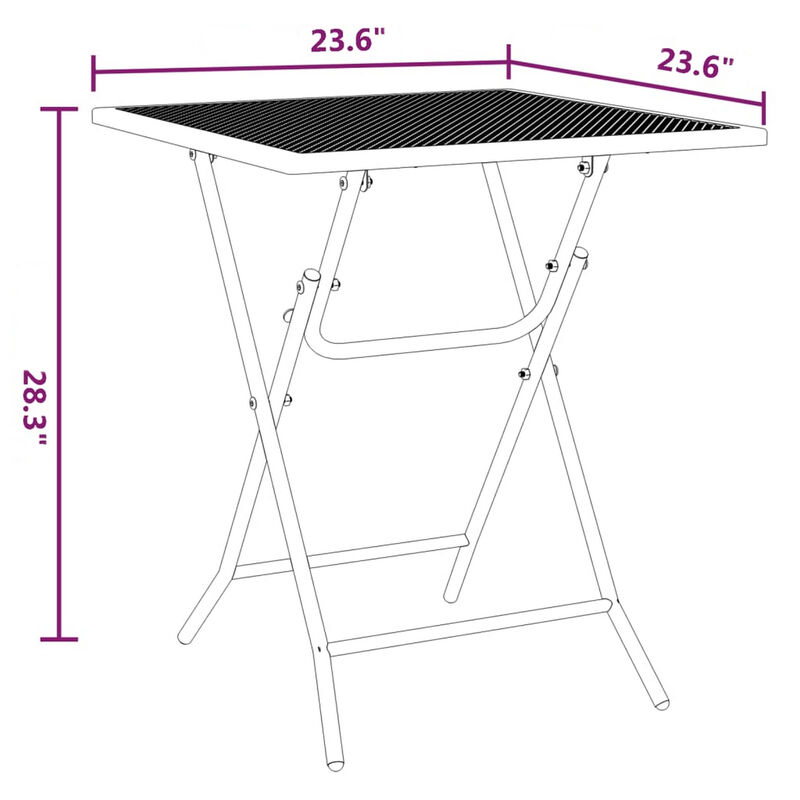 Zofi Outdoor Dining Breakfast Bistro Table, Foldable Mesh Top, Gray