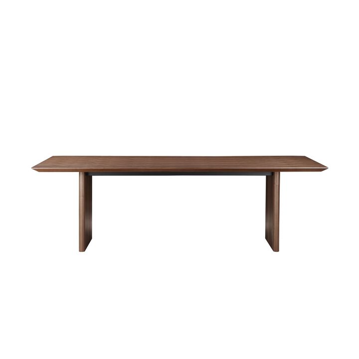 Tommy 94 Inch Dining Table, Rectangular Top, Wide Panel Legs, Walnut Brown