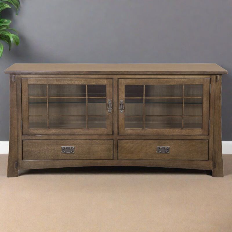 Crafters and Weavers Mission Quarter Sawn Oak 60 TV Stand - Walnut