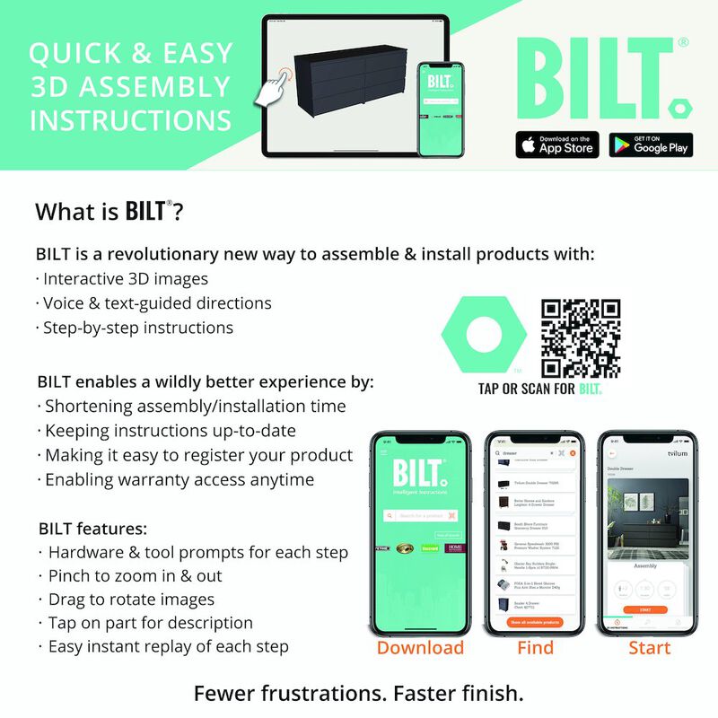 Tvilum Scottsdale 6 Drawer Double Dresser, Black Wood Grain