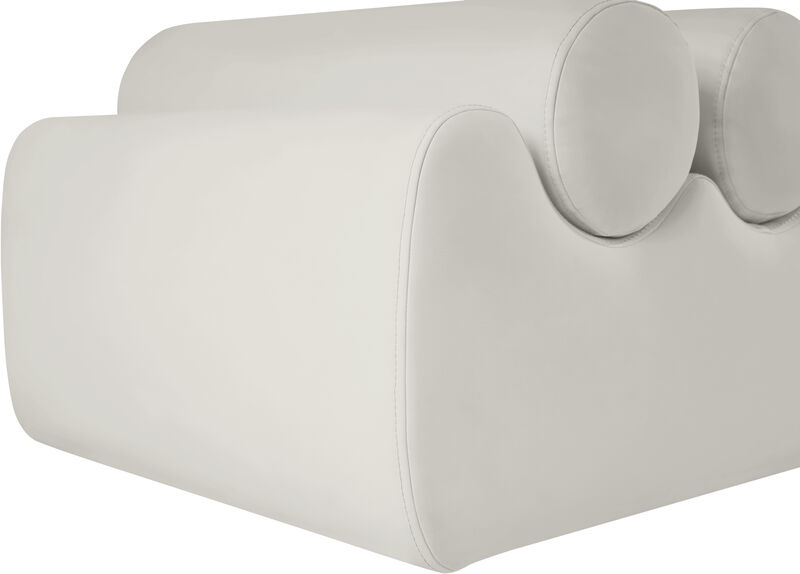 Meridian Furniture Rumble Cream Vegan Leather Bench