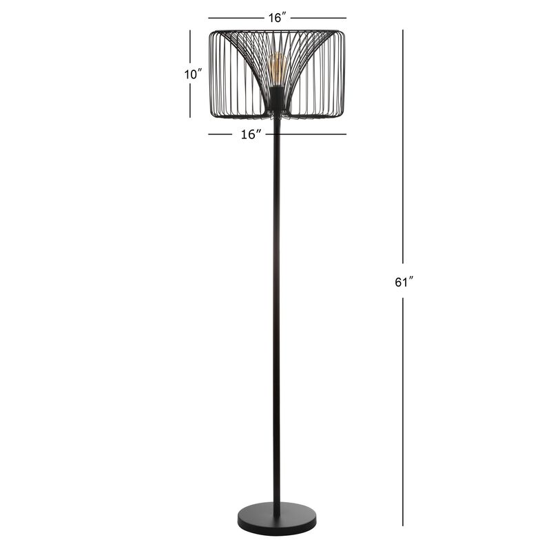 Gridley 61" Metal LED Floor Lamp, Black