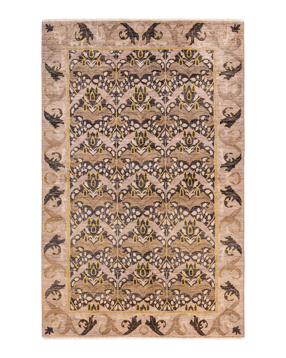 Arts & Crafts, One-of-a-Kind Hand-Knotted Area Rug  - Beige, 5' 10" x 9' 4"