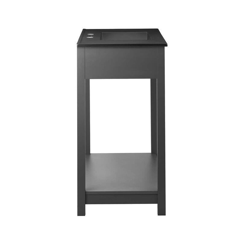 Modway Altura 36" MDF Ceramic and Particleboard Bathroom Vanity in Gray/Black image number 1
