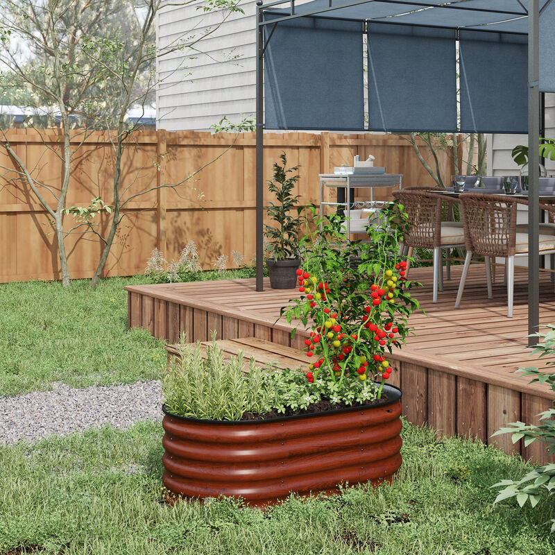 Hivvago Galvanized Raised Garden Bed 3.4'x2'x1.4' with Safety Edges image number 1