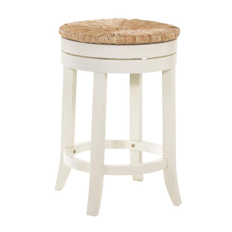 Carolina Living Irving 24 Swivel Rush Seat Counter Stool - Antique White