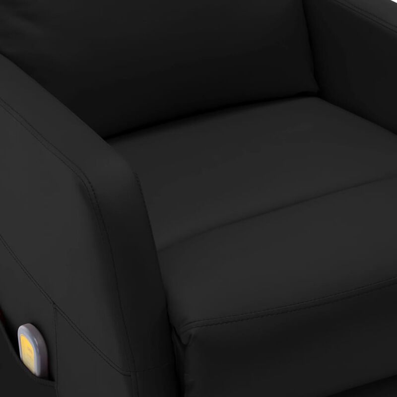 Massage Recliner Black Faux Leather