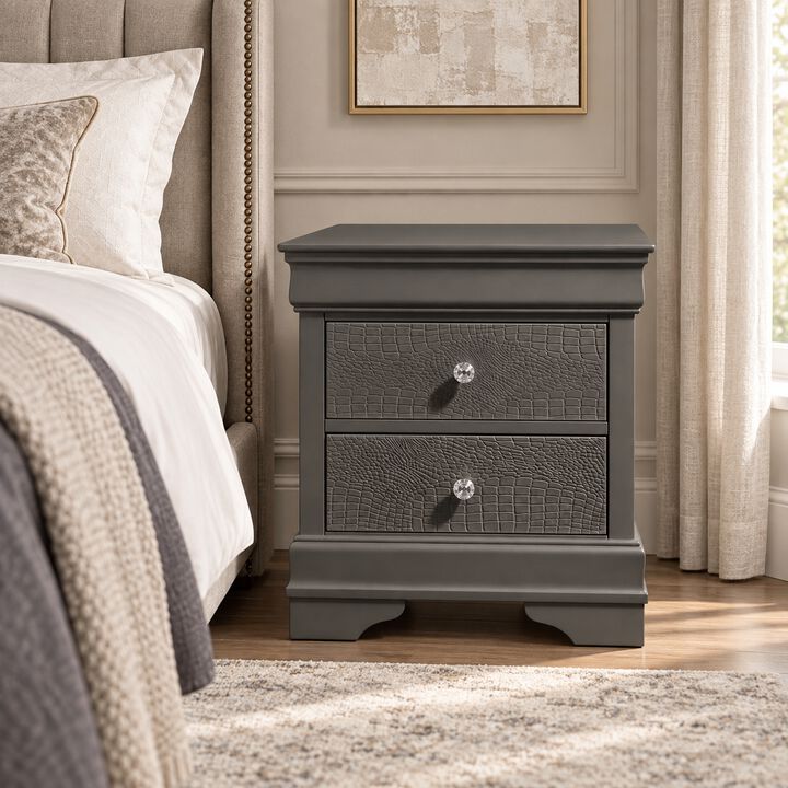 Virestiq Textured 2-Drawer Nightstand