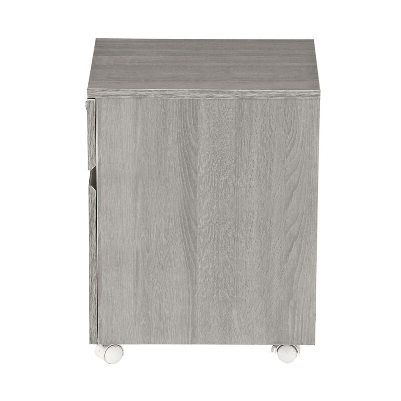 Rolling Two Drawer Vertical Filing Cabinet with Lock and Storage, Grey image number 8