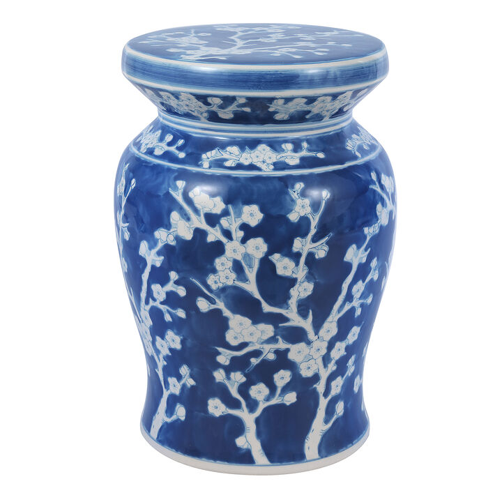 Cherry Blossom Ceramic Garden Stool