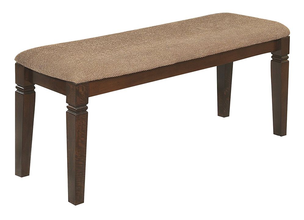 Fabric Upholstered Solid Wooden Bench, Light & Dark Brown-Benzara