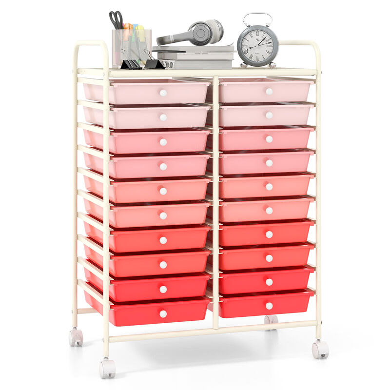 20-Drawer Rolling Utility Cart &ndash; Ideal Studio Storage Solution
