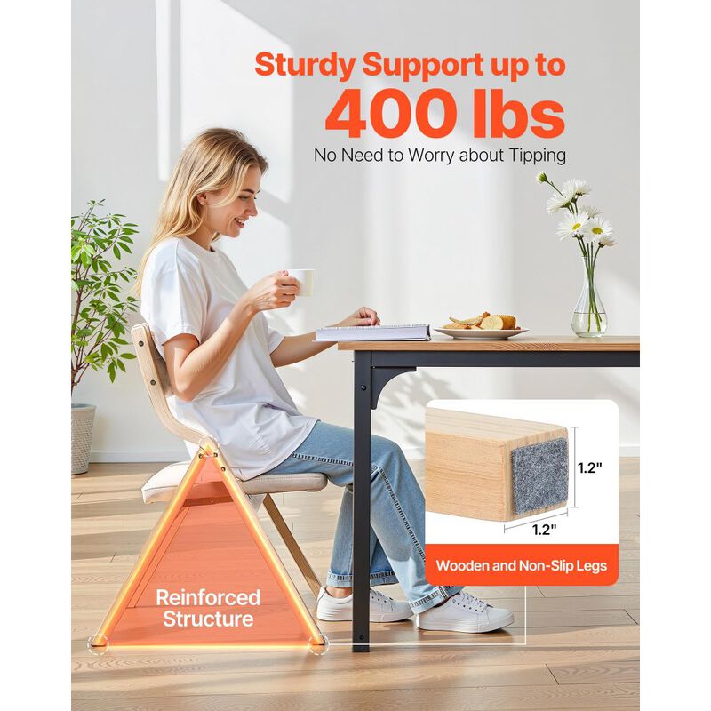 Foldable Wooden Chairs Set of 4 with Cushions, Portable Dining Seating for Kitchen & Office image number 6