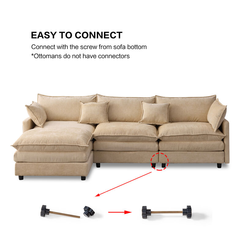 Vulwab 105" Modular Sectional Couch image number 3