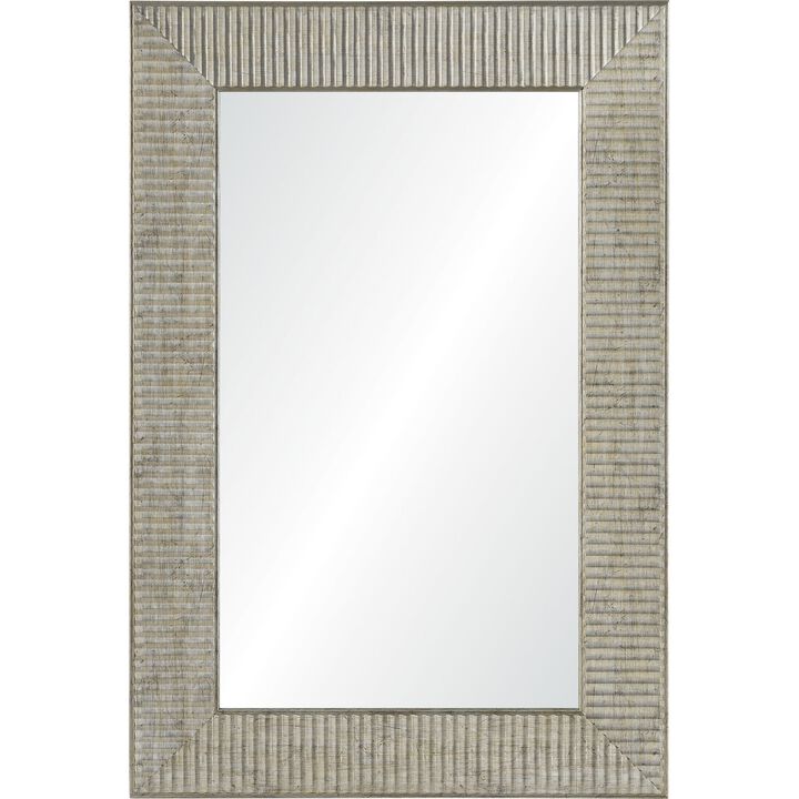 36" Silver and Clear Rectangular Framed Wall Mirror