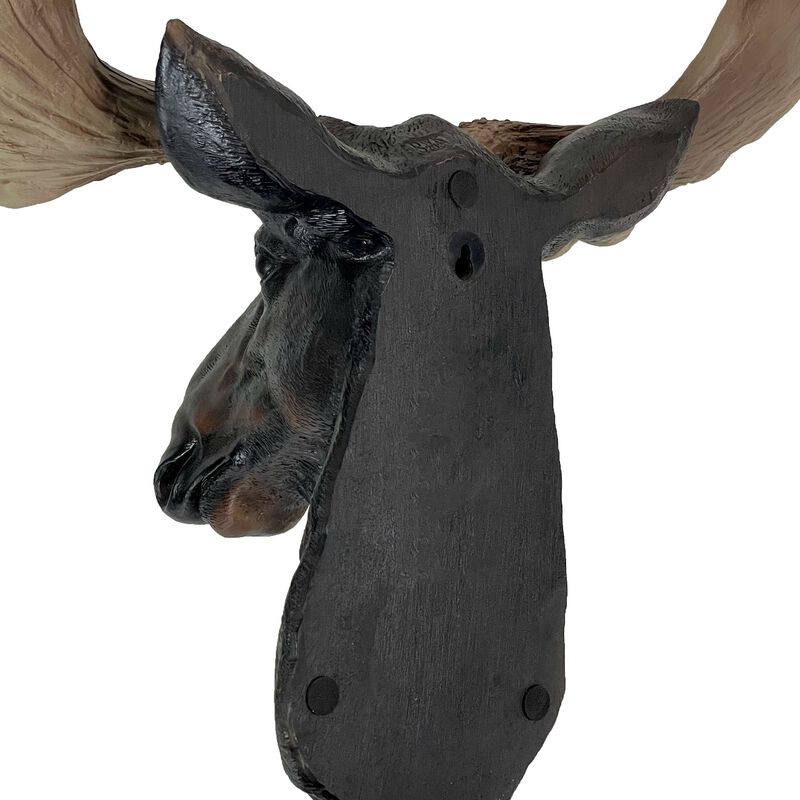 Rustic Moose Head Bust Wall Sculpture 20x23in Brown Cabin Lodge Decor image number 4