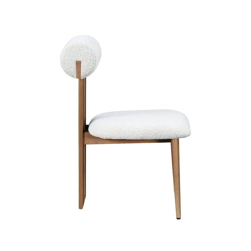 Meridian Furniture Dario Cream Boucle Fabric Dining Chair, Set of 2