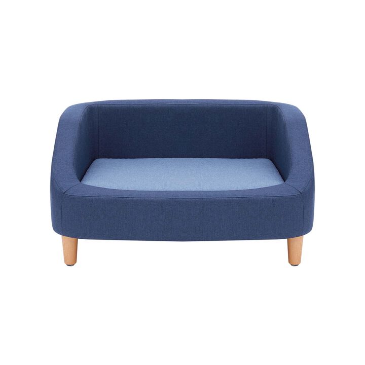 Bennett Elevated Linen Sofa Pet Daybed for Small and Medium Dogs, Navy