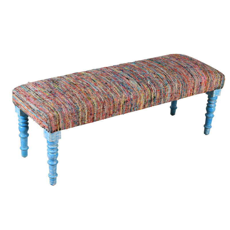 Ava Rainbow Striped Accent Bench image number 0