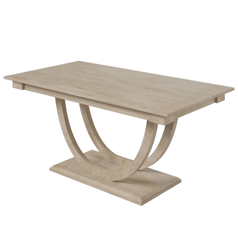 Merax 6-Piece Wood Half Round Dining Table Set