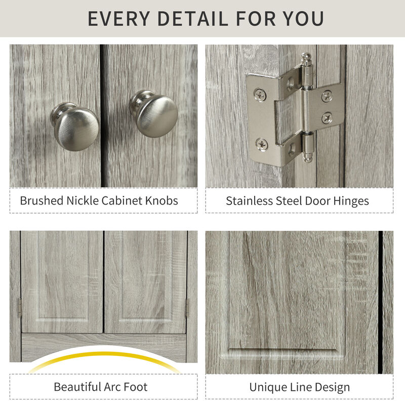 Whisen Triangle Bathroom Storage Cabinet Corner Cabinet with Adjustable Shelves