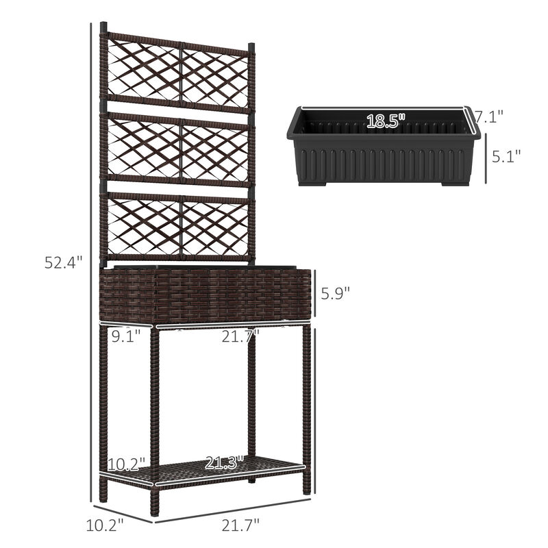 Hivvago Freestanding Raised Planter with Wicker Trellis image number 2