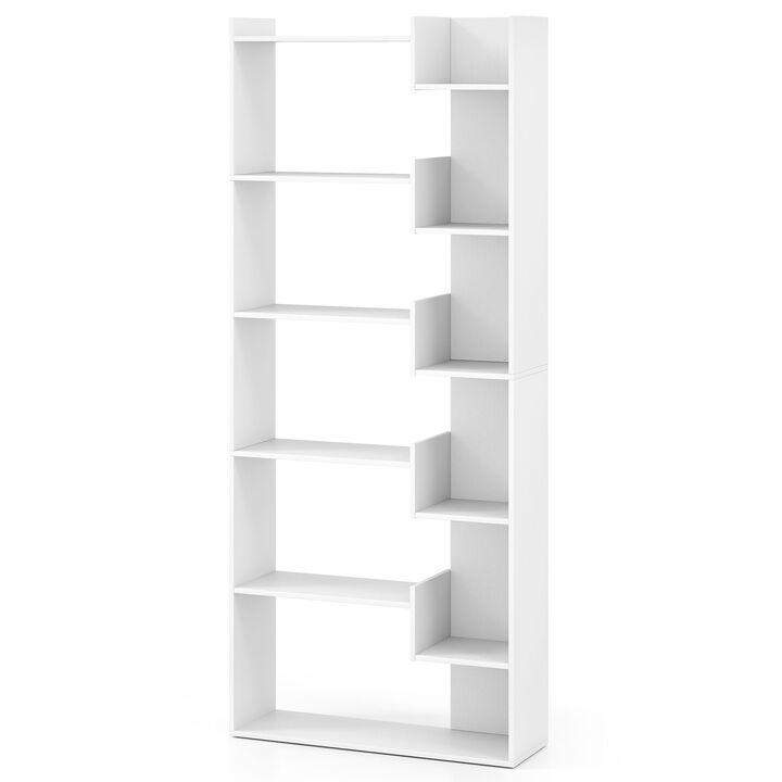 6-Tier Wooden Bookshelf with Open Shelves and 2 Anti-Tipping Kits Included