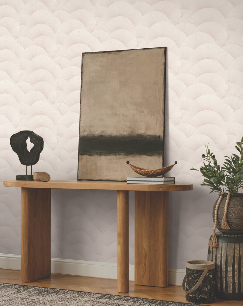 Morning Shell Blush Wallpaper (Double Roll) image number 4
