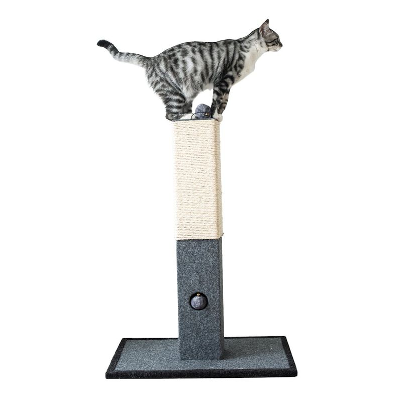 Catry Minimalist Natural Sisal Cat Scratching Post with Peek-a-Boo Ball Toy