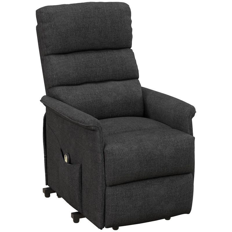 Power Lift Chair for Ease-Loving Adults, Electric Lift Recliner Chair with Remote Control, Side Pockets for Living Room, Black