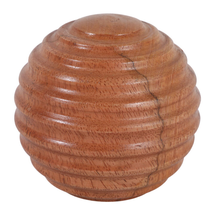 4" Wooden Orb W/ Ridges