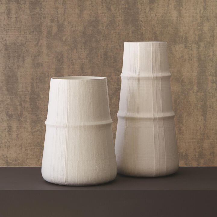 Linen Vase-White Medium