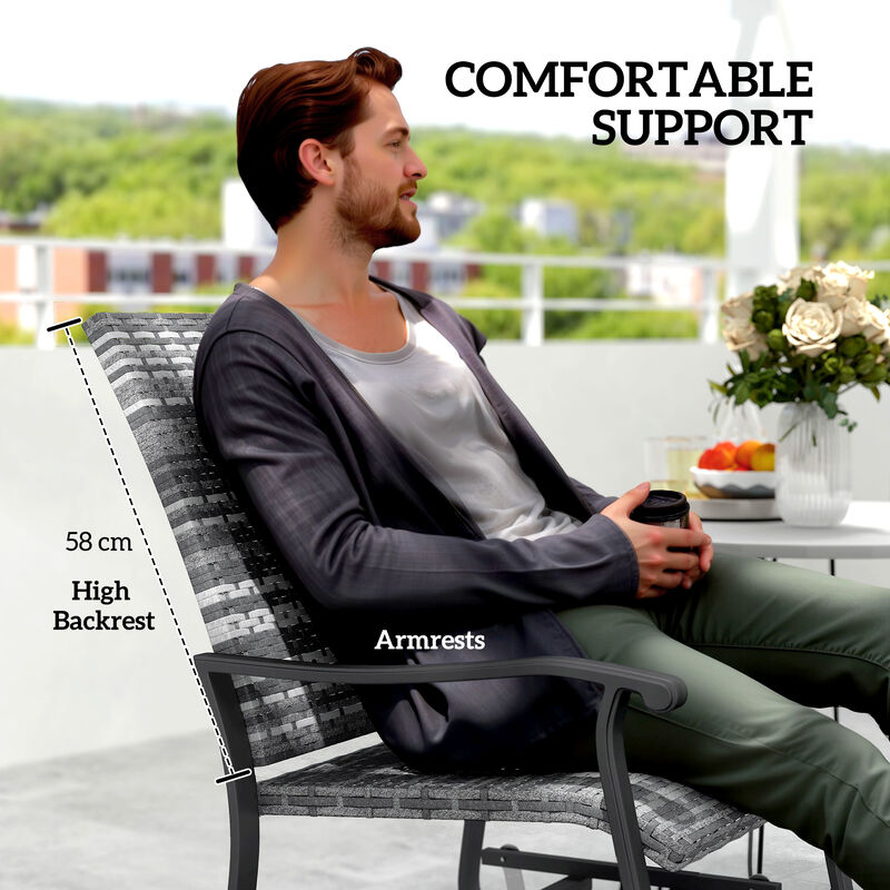 Hivvago Rattan Patio Glider Chair Set image number 6