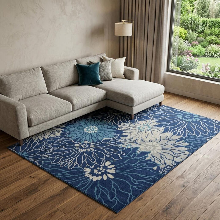 HomeRoots Floral Power Loom Area Rug