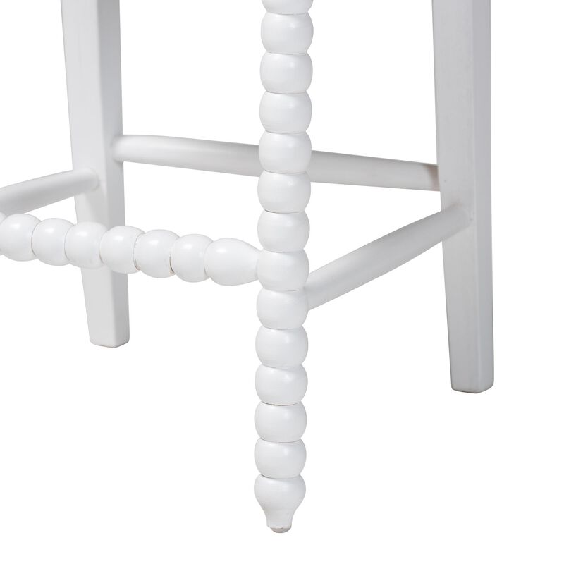 bali & pari Deya Bobbin Counter Stool - Sculptural Wood Kitchen Seating with Upholstered Seat and Spindle Back image number 5