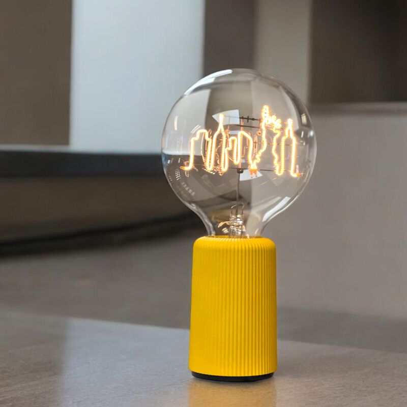 Bulb NEW YORK SKYLINE Amber with Base Table Lamp PORTABLE Pop image number 1