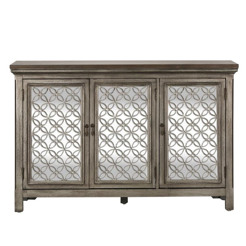 Liberty Furniture Westridge 3 Door Accent Cabinet in Wirebrushed Gray image number 0