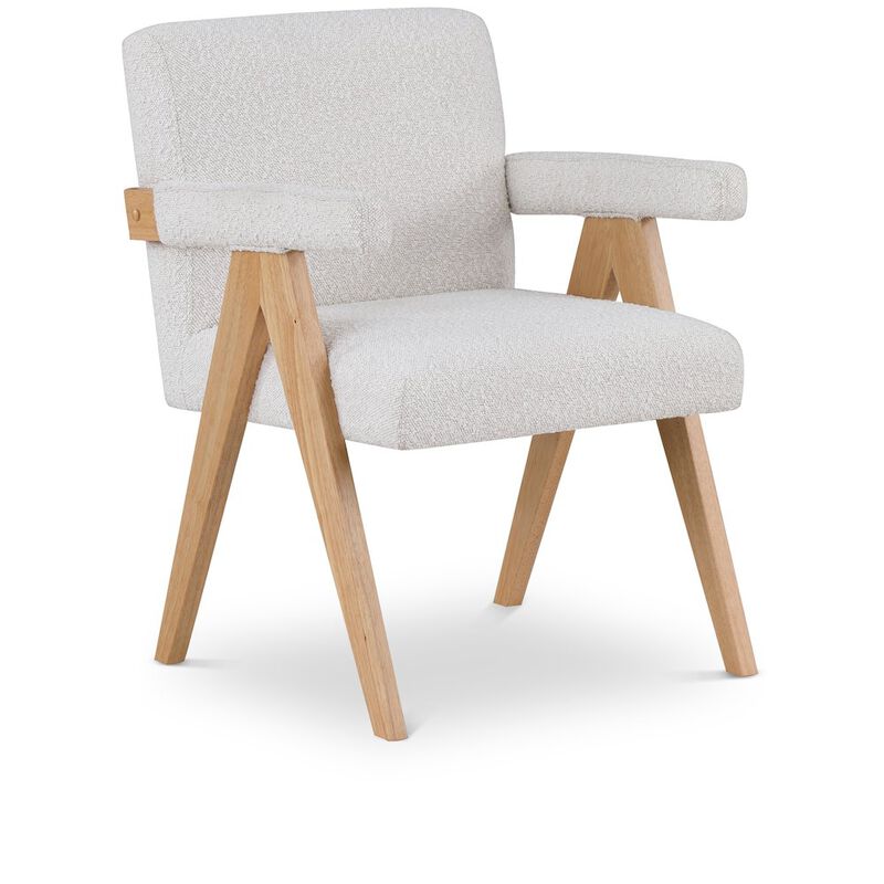 Meridian Furniture Woodloch Cream Boucle Fabric Accent Chair