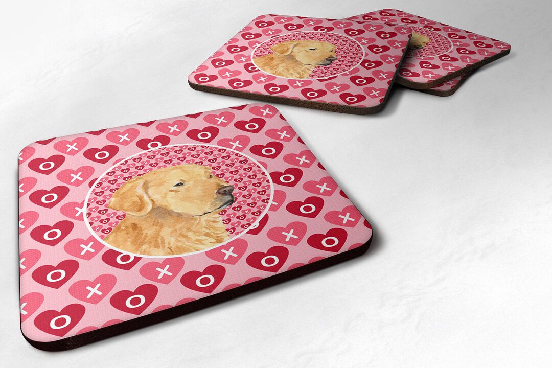 Caroline's Treasures SS4476FC Golden Retriever Foam Coasters (Set of 4), 3.5 H x 3.5 W, Multicolor