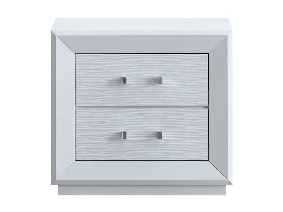 Mars White 2-Drawer 30 in. W Nightstand