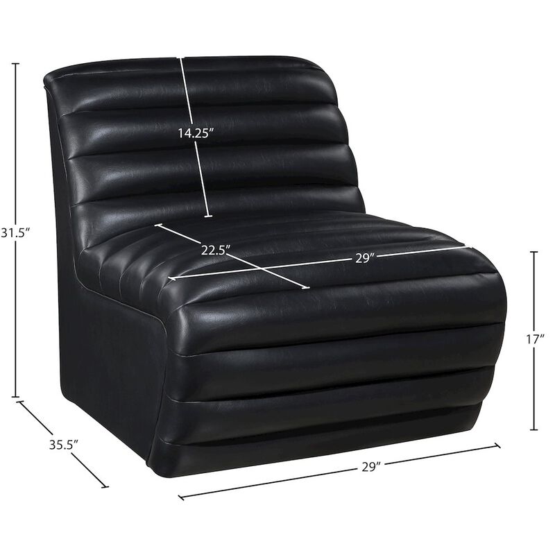 Meridian Furniture Vega Black Vegan Leather Accent Chair