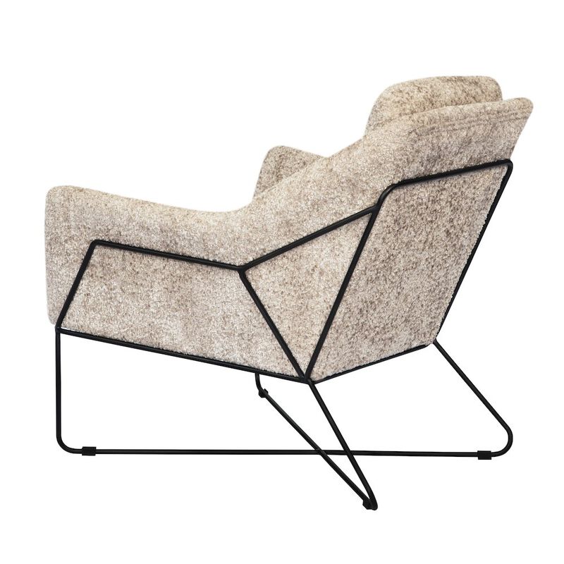 Emilia Lounge Chair in Beige Boucle Fabric