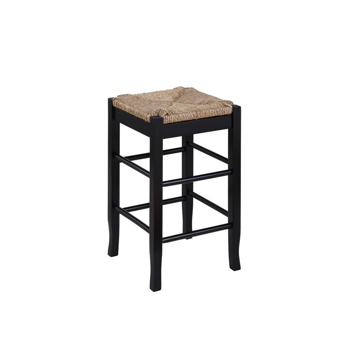 Boraam Square Rush Seat Counter Height Stool 24 - Black