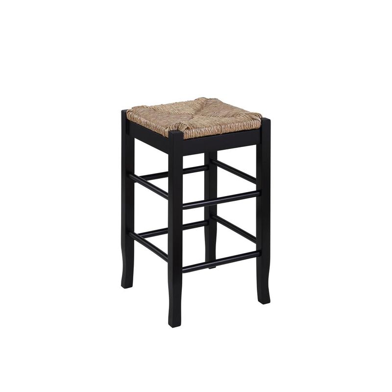 Boraam Square Rush Seat Counter Height Stool 24 - Black