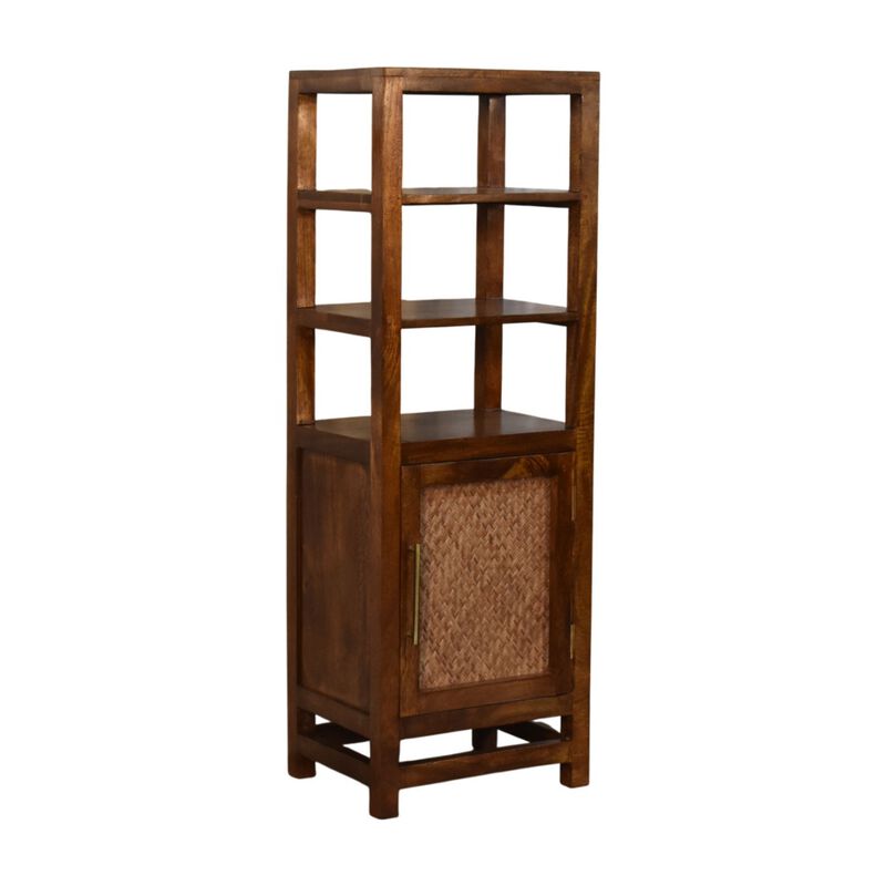 Artisan Furniture Solid Wood Chestnut Cane Door Display Unit, Brown image number 3