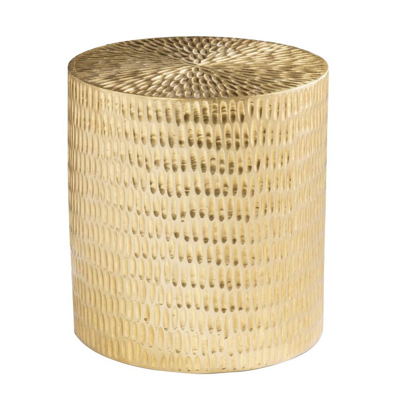 Hivvago 18 Inch  Gold Manufactured Wood And Solid Wood Round End Table