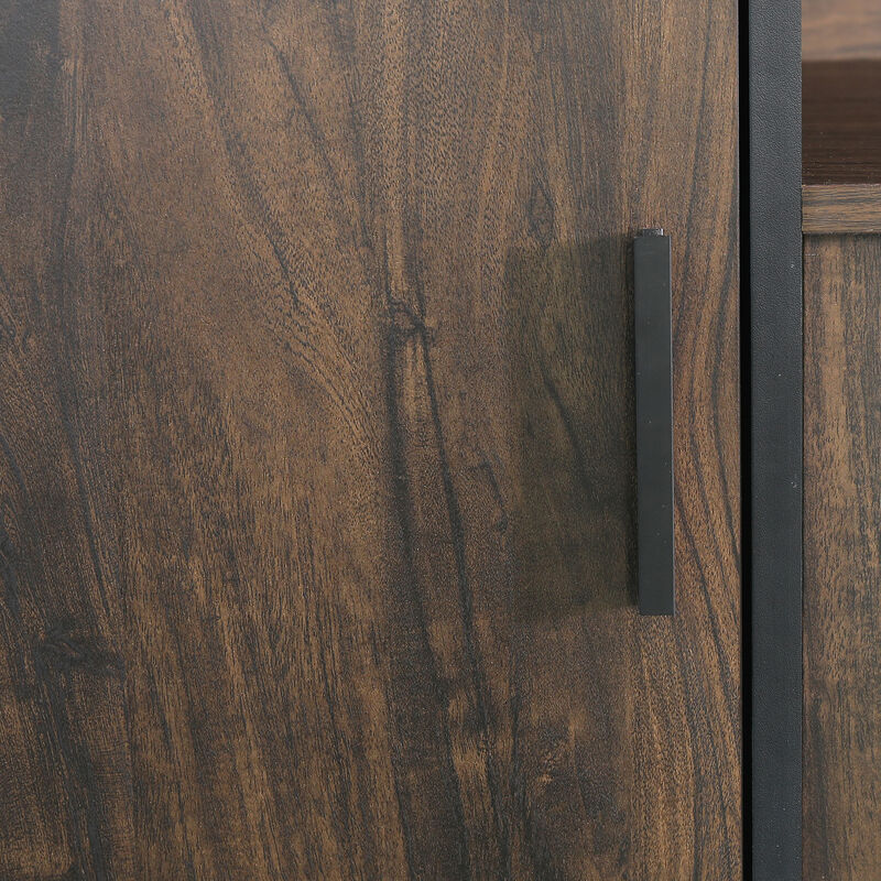 72" Modern Brown TV Stand, Entertainment Center with Storage Cabinet for TV up to 75"