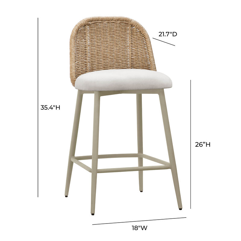 Alexa Cream Outdoor Counter Stool