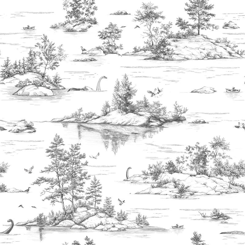 Nessie Novelty Toile Peel and Stick Wallpaper image number 0