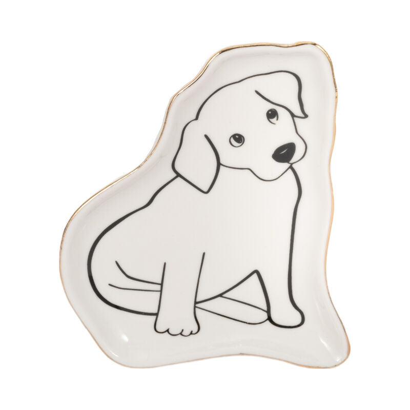 6" Lab Puppy Trinket Tray image number 0